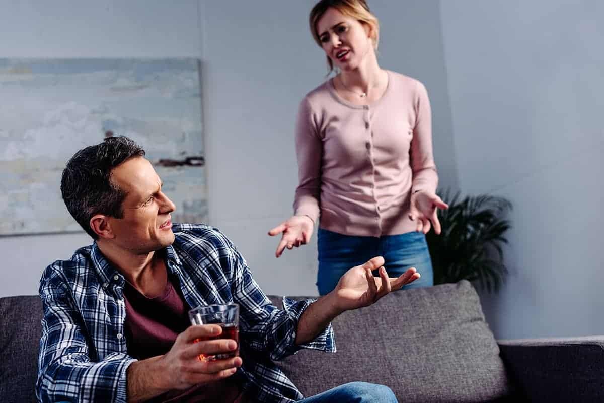 couple thinking about alcohol and relationships