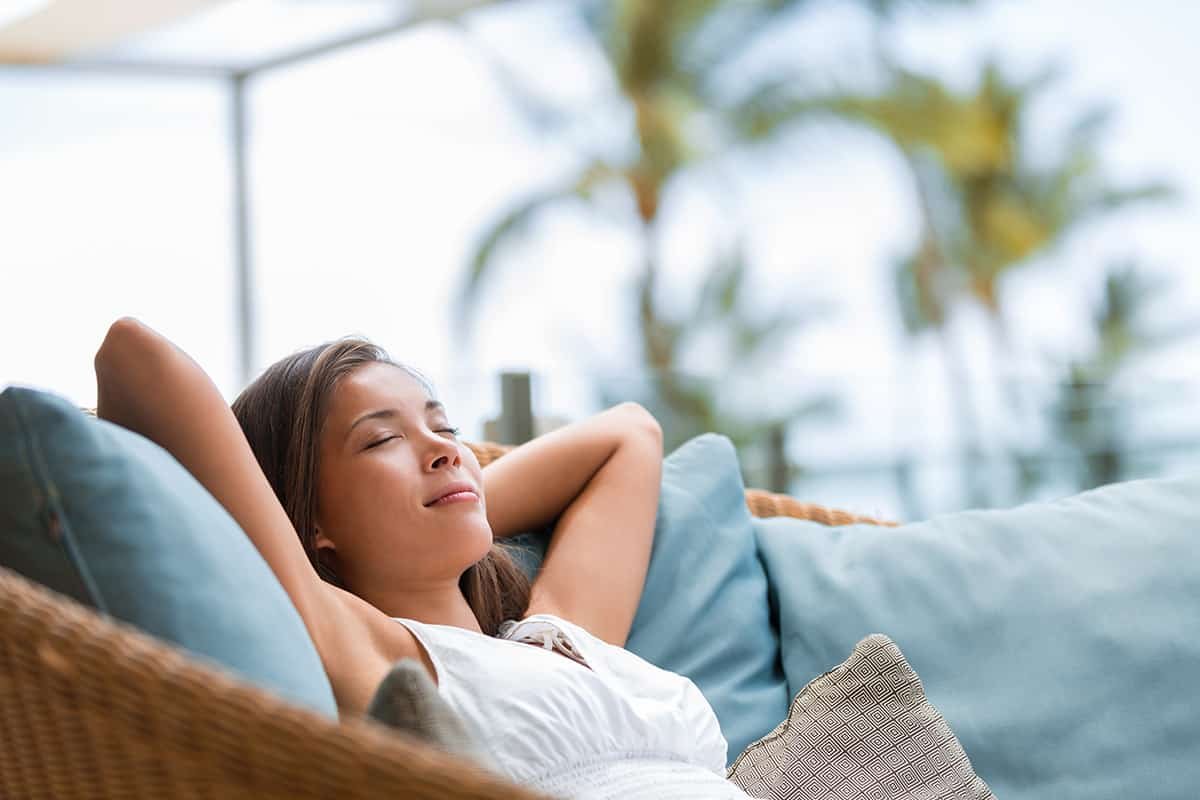 Woman Enjoying A Therapeutic Living Space